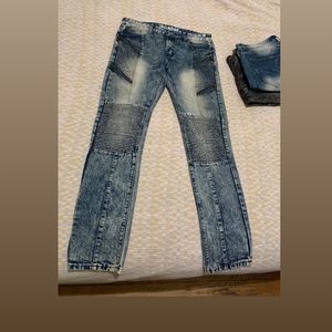 TRILLNATION 🏍MOTO zippered JEANS 👖